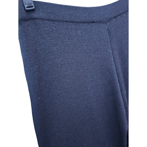 St. John Size 10 Classic Santana Knit Solid Black Pants Straight Leg Pull On - Picture 12 of 16